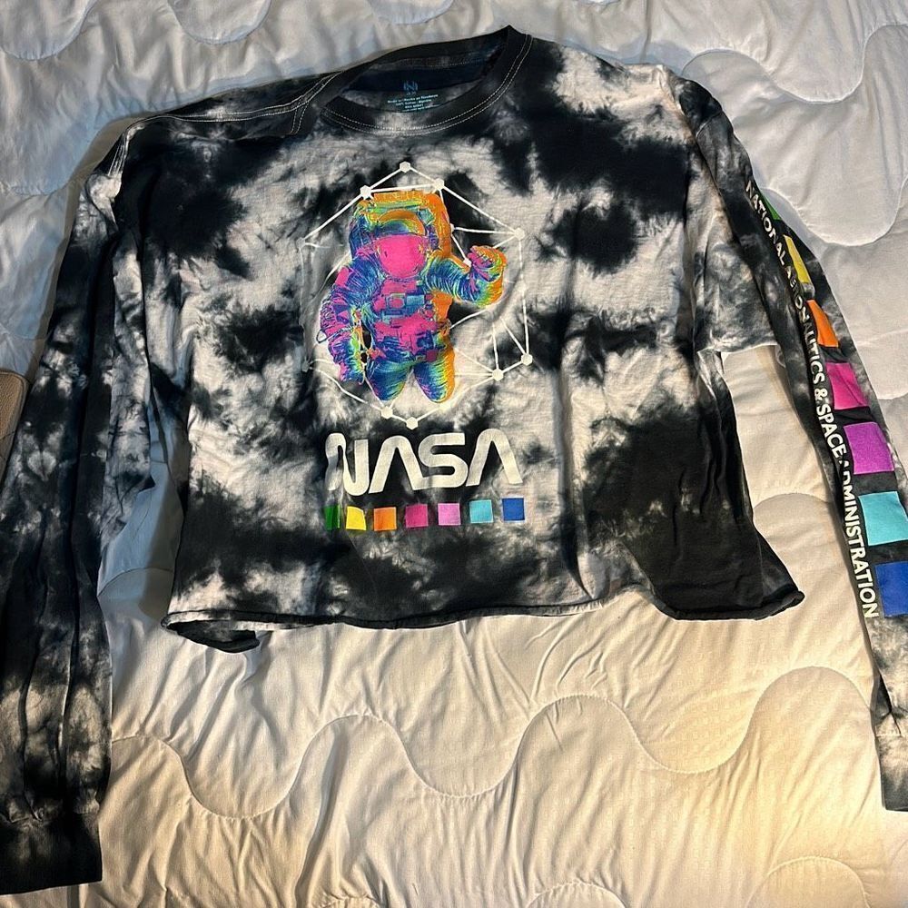 NASA tie dye short long sleeve shirt 3X
